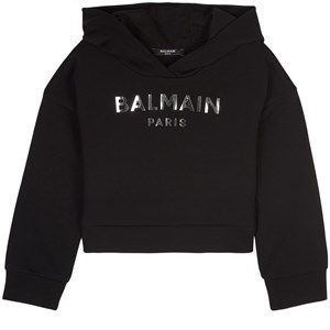 Balmain Logo Crop Huvtröja Svart 8 år