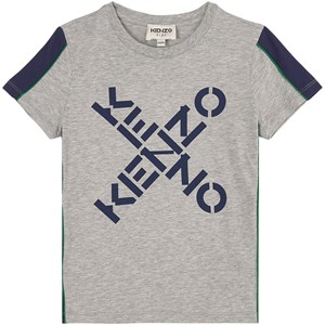Kenzo Grey Cross Logo Short Sleeved T-Shirt 4 år