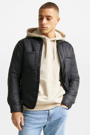 Studio Total Overshirt Recycled Padded Overshirt Svart