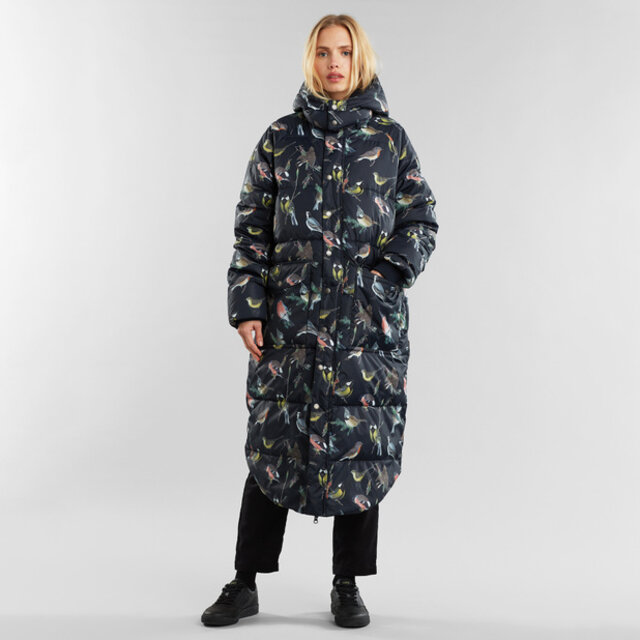 Puffer Jacket Haparanda Autumn Birds Black