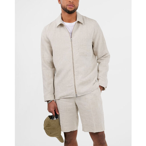 Jason Zip Drape Linen Shirt