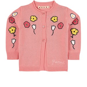 Marni Pink Flower Print Cardigan 12 mån