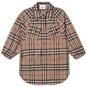 Burberry Vintage Rutig Skjort Klänning Archive Beige 3 år