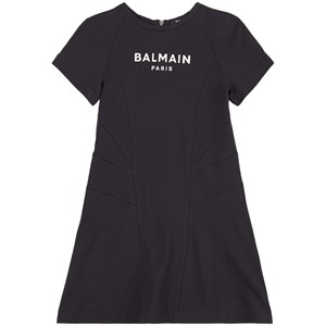 Balmain Logo Klänning Svart 8 år