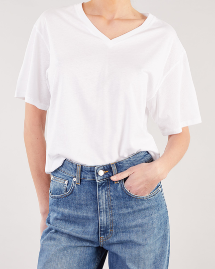 Filippa K T-shirt Soft Cotton V-neck Vit XS