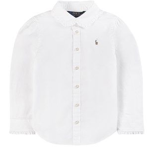 Ralph Lauren Ruffle Detail Oxfordskjorta Vit 6 years