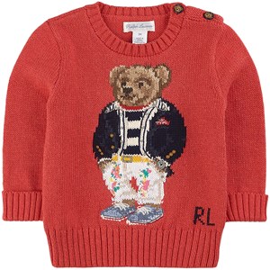 Ralph Lauren Bear Tröja Röd 9 mån