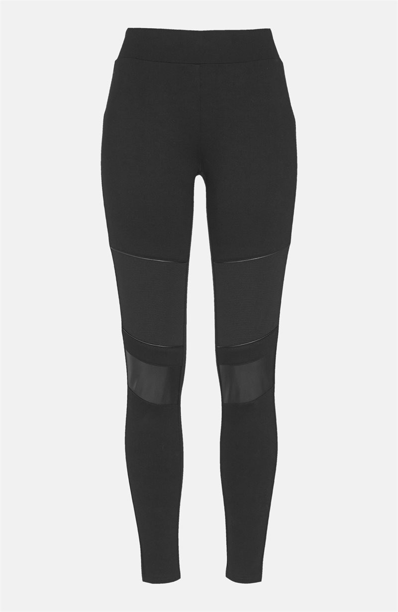 Leggings med PU detaljer Allison