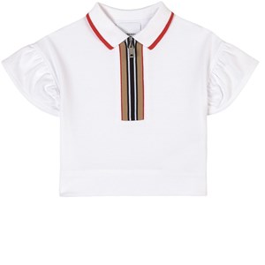 Burberry Martina Icon Stripe Pikétröja Vit 18 mån