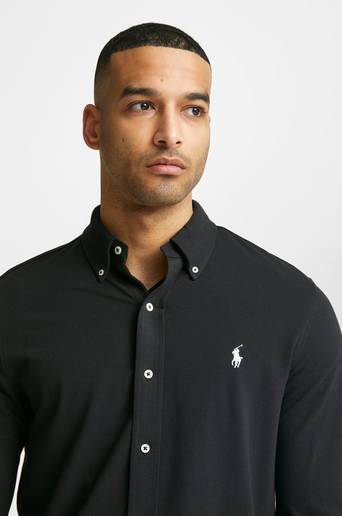 Polo Ralph Lauren Skjorta RL Featherweight Long Sleeve Knit Svart