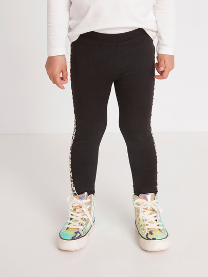 Leggings med leopardmönstrade detaljer