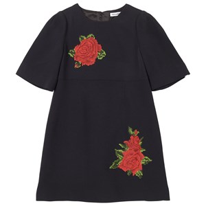 Dolce & Gabbana Rose Embroidered Klänning Svart 4 år