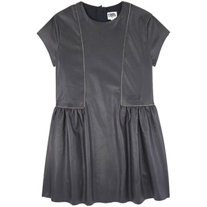 Karl Lagerfeld Kids Faux Leather Klänning Svart 12 years