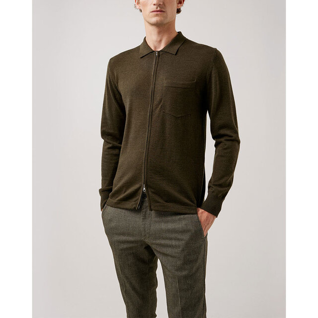 Nyle Merino Zip Cardigan