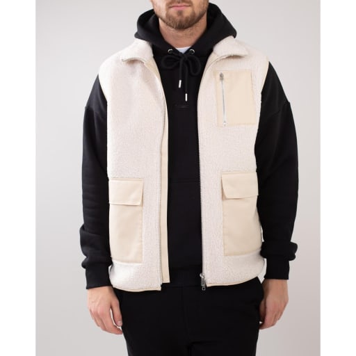 Remy Pile Vest - Light Beige