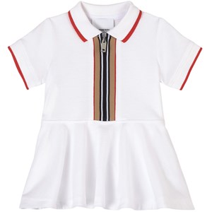 Burberry Mini Kellyanne Icon Stripe Pikéklänning Vit 12 mån