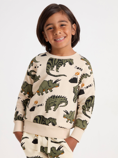 Sweatshirt med dinosaurier