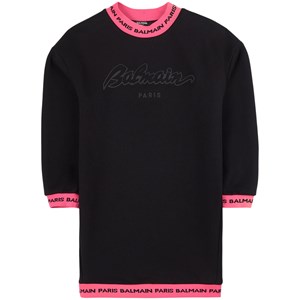 Balmain Logo Mjukis-klänning Svart 6 år