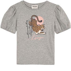 Kenzo Grey Puff Sleeved T-Shirt 4 år