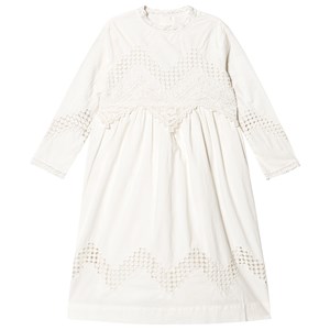 Bonpoint Lace Panel Poplin Klänning Vit 4 years
