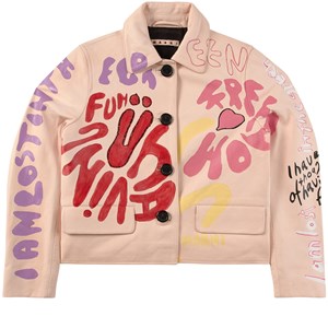 Marni Pink Graphic Print Jacket 10 år