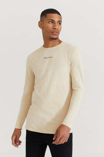 William Baxter T-Shirt Signature L/S Tee Beige
