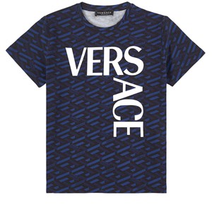 Versace La Greca Logo T-shirt Marinblå 8 år