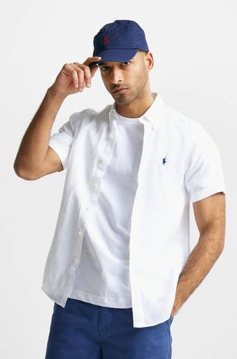 Polo Ralph Lauren Kortärmad skjorta Slim S/S PD Linen Shirt Vit