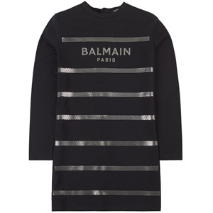 Balmain Logo Klänning Svart 12 år