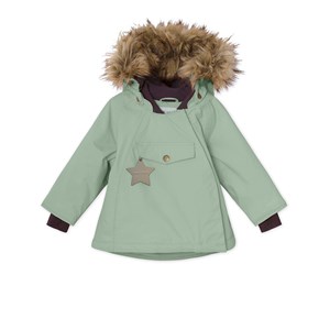 MINI A TURE Wang Faux Fur Jacka Iceberg Green 12m/80cm