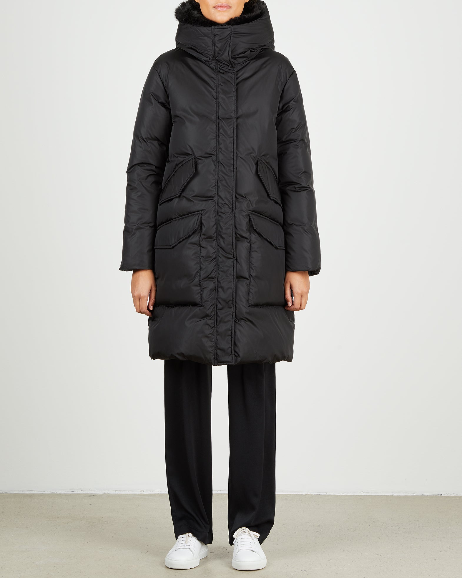 Lempelius Jacka Down Coat / Faux Fur XS Svart 001