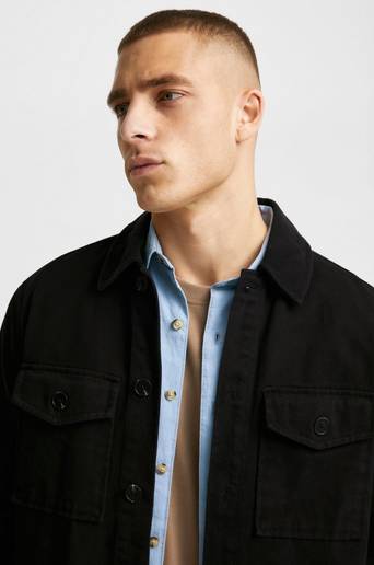 Studio Total Relaxed Twill Overshirt Svart