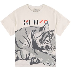 Kenzo Cream Tiger Logo Short Sleeved T-Shirt 2 år