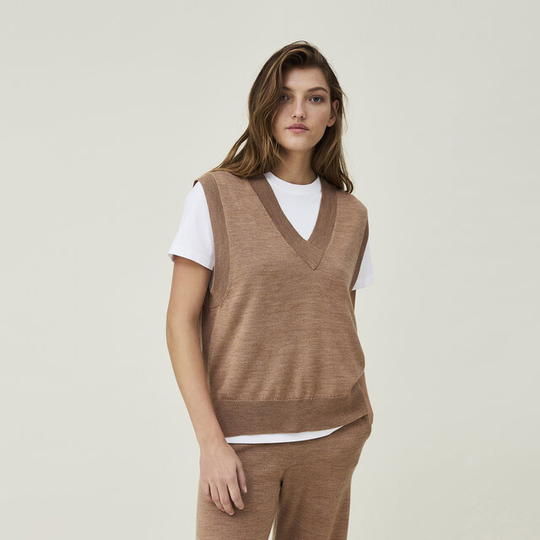 Audrina Merino Wool/silk Blend Knitted Vest