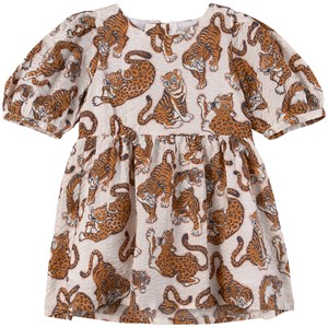 Kenzo Cream and Orange Pattern Dress 2 år