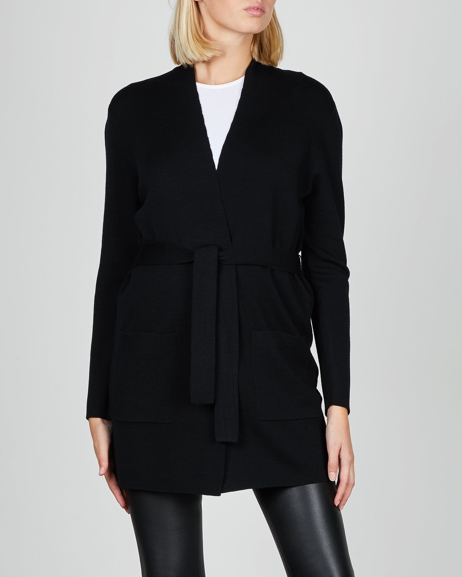 Filippa K Ullcardigan Belted Mid XS Svart 001