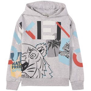 Kenzo Grey Pattern Hooded Sweatshirt 4 år