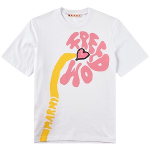 Marni White Flower Graphic Print T-Shirt 8 år