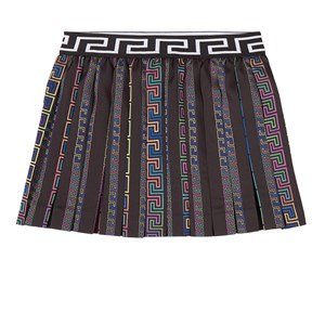 Versace Neon Print Veckad Kjol Svart 12 år