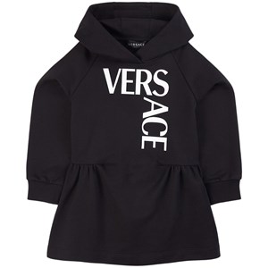 Versace Logo Mjukis-klänning Svart 4 år