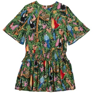Kenzo Grey and Green Pattern Dress 4 år
