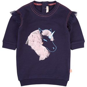 Billieblush Glitter Unicorn Sweatshirt Klänning Marinblå 6 mån