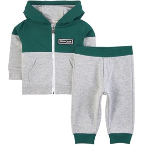 Moncler Maglia Logo Mjukisset Grått 9-12 mån