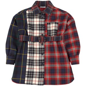 Dolce & Gabbana Mixed Tartan Skjortklänning Röd 8 år