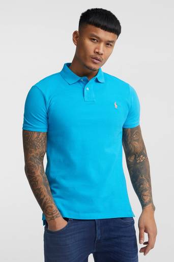 Polo Ralph Lauren Piké Slim Mesh Polo Shirt Blå