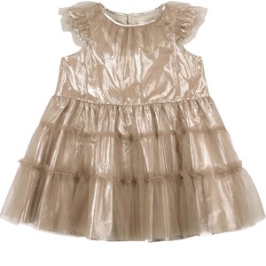Bonpoint Metallic Frill Klänning Rosa 6 år