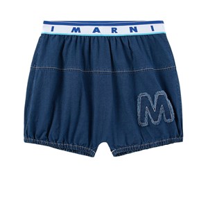 Marni Navy Branded Denim Shorts 4 år