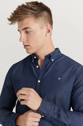 Morris Skjorta Julian Button Down Denim Shirt Blå