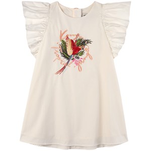 Kenzo Cream Frill Sleeved Dress 4 år