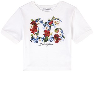 Dolce & Gabbana Floral Logo T-shirt Vit 2 år